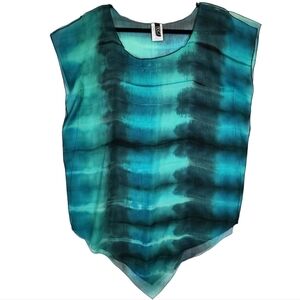 Becca Rebecca Virtue Sheer Tie Dye Swim Cover Up Pullover Beach Wear Lightweight